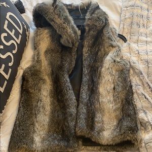 Fur vest with hood!